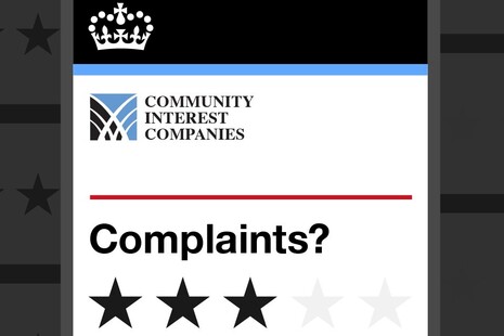 image of mobilephone with the word complaints on the screen